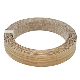 QuinnQuinn 22mm Wide x 5 Metres Real Oak Iron-On Edging,Pre-Glued Wood Veneer Tape for Easy DIY Application