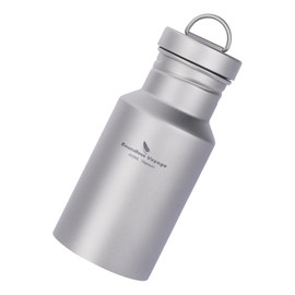 iBasingo Titanium Small Bottle Outdoor Water Bottle Camping Single Layer Metal Water Bottle Wide Mouth Leak-Proof Sports Cycling Hiking Running Tea Coffee Drink Bottle (400 ml Ti3251D)