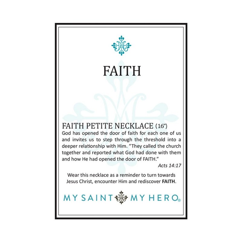 My Saint My Hero Faith Petite Necklace, Chapado en oro,