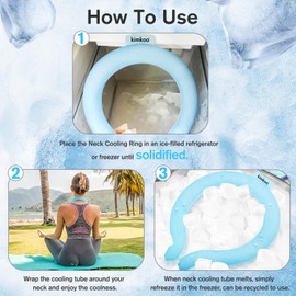 2PCS Neck Cooling Tube, Reusable Neck Cooler Ring, Wearable Body Cooling Products with Insulated Bag for Hot Summer Indoor Outdoor (Blue*2)