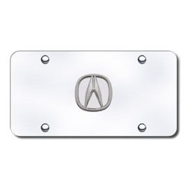 Au-TOMOTIVE GOLD Acura Chrome Logo on Chrome License Plate - No Fill