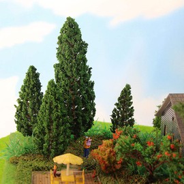52pcs Model Pine Trees Green Pines Plastic for Forest HO Scale Model Railway Layout Miniature Scenery S0901