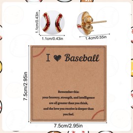 Mikovivi Baseball Stud Earrings for Women, Stainless Steel Sports Theme Perfect Softball Jewelry Gifts Accessories Essential for Mom Lover Fans