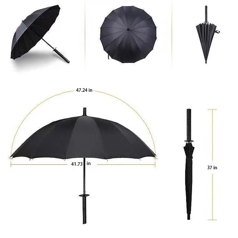 Topmall Samurai Umbrella Windproof Semi-automatic 8 Bone