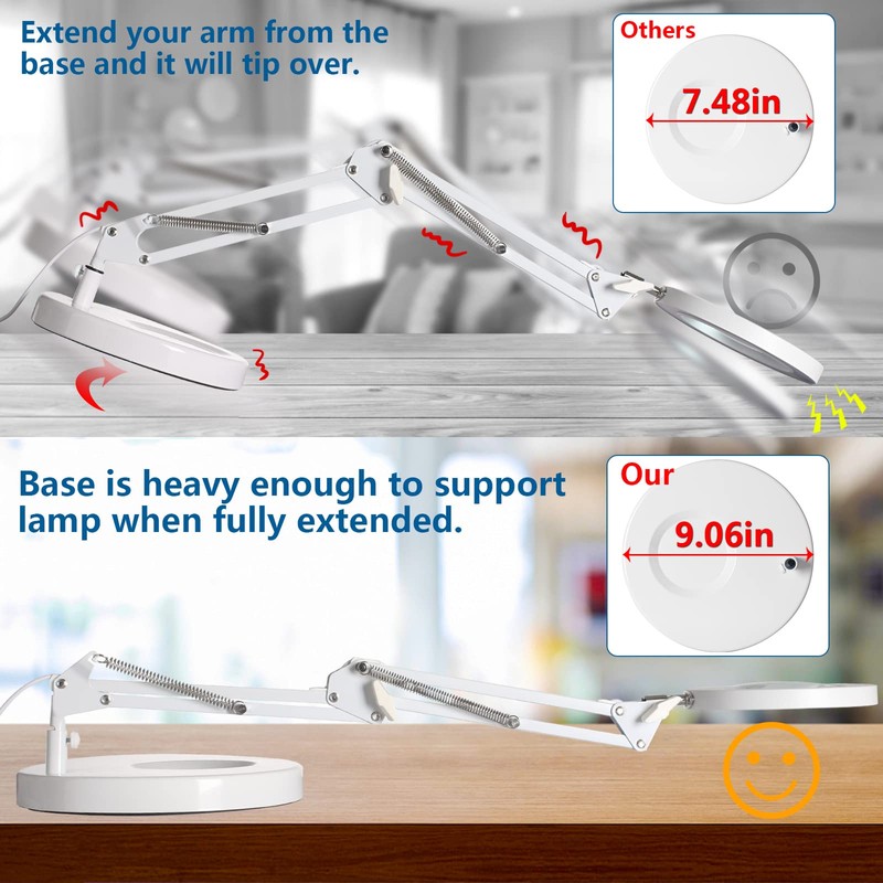 HITTI 10X Magnifying Glass with Light, 1,800 Lumens Stepless Dimmable,