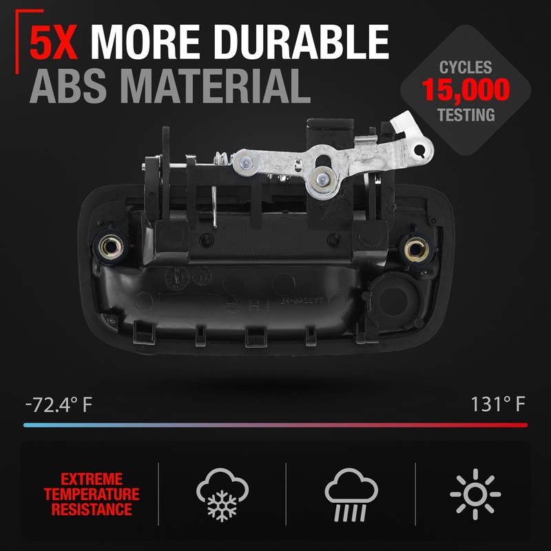 Exterior Front Passenger Door Handle Replacement - Compatible with 1995-2004