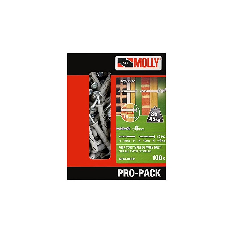 Molly M364100PB Accessory Plug Wrench 100 Pieces 6 x 40