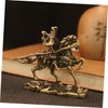 Tofficu 2pcs Brass Horse Riding Statue Elegant Table Decor for
