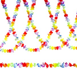 Honbay 32ft Multicolor Flower Leaves Banner Tropical Hawaiian Flower Lei Garland for Party Decorations