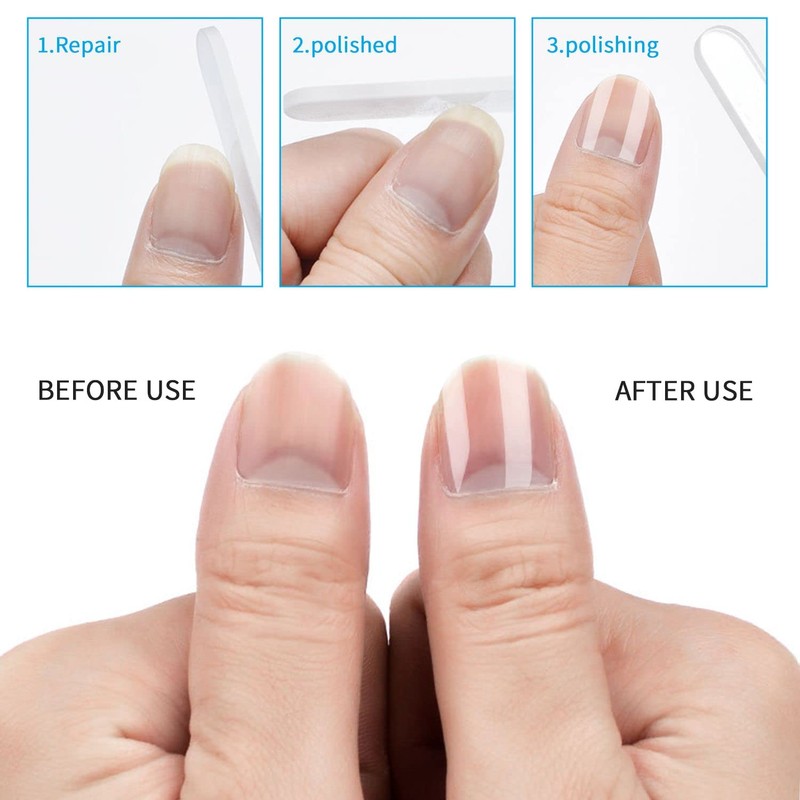 6 Pieces Glass Nail File with Case Professional Crystal Nail