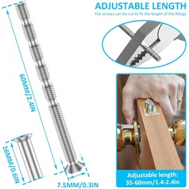 QZKJQDD M3 Door Handle Fixing Screws, 20 Set Door Handle Fixing Screws and Sleeves With screwdriver, Nickel Plated Connecting Screw for Drawers, for Fixing Door Handles Keyholes Hollow Cabinets (60mm)