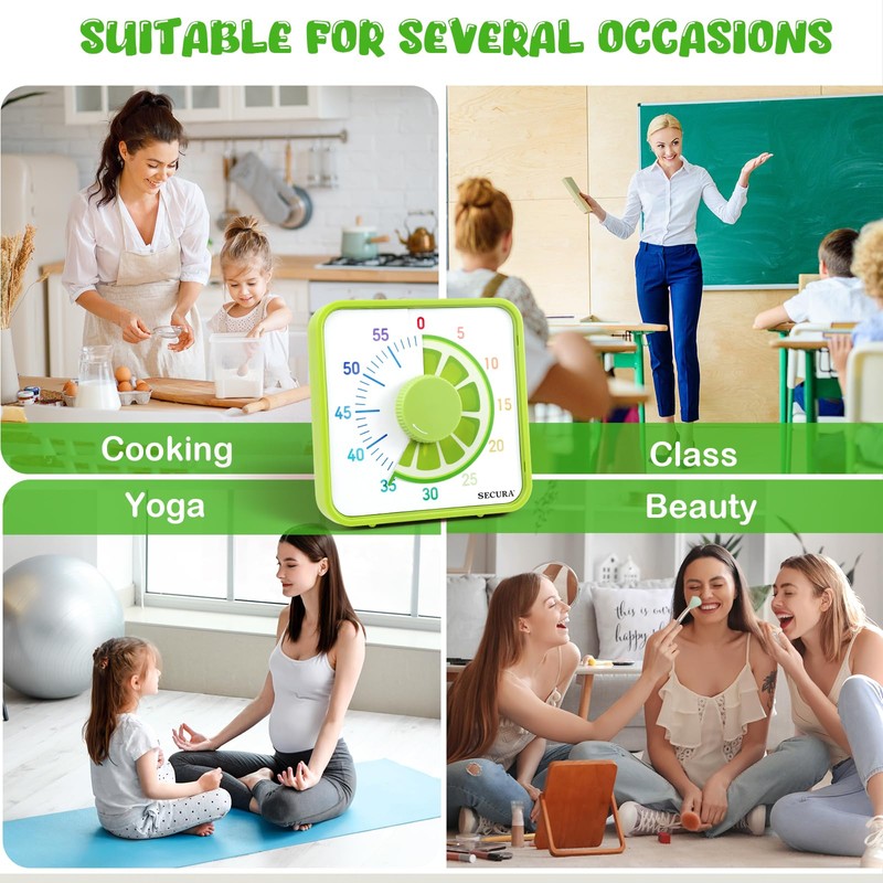 Secura 7.5-Inch Fruit Visual Timer for Kids, 60-Minute Countdown Timer