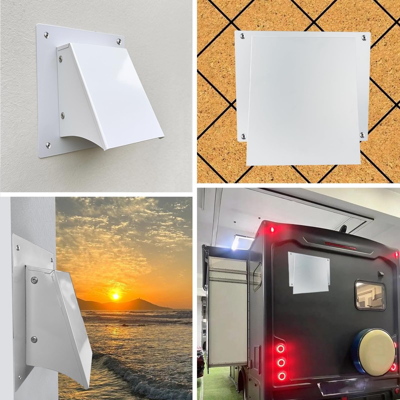 8 Inch White Dryer Vent Cover Outside - Heavy Duty