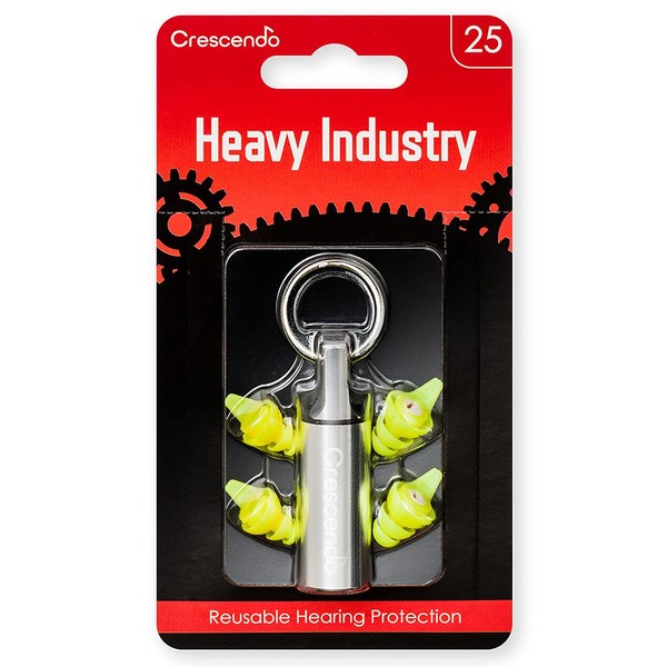 CRESCENDO Heavy Industry 25 Ear Plugs for Construction, Factory, Work, Noise Reduction, Ear Protectors