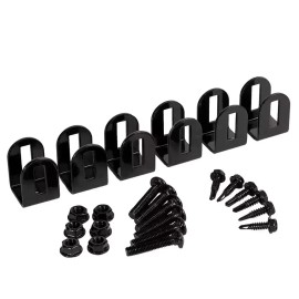 Fortress 5 Packs of 6 New Fortress Versai Gloss Black Fence Post End Brackets 30 Brackets