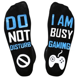 Do Not Disturb I'm Gaming Socks Novelty Gamer Socks Funny Gifts Christmas Gifts Stocking Stuffers for Teens Boys Kids Men Women Him