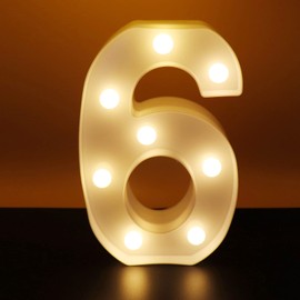 AUSAYE Larger Led Light Up Numbers, Decorative Number Lights Sign for Night Light Wedding Décor Birthday Party Christmas Home Bar Decoration Number 6