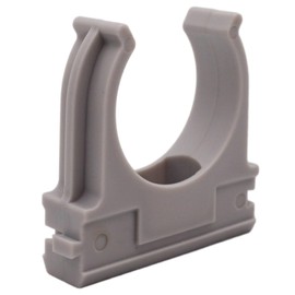 SKIR'CO (10 pcs) Pipe Clips, Plastic Clamps for 25 mm Pipes, U Type Pipe Clamp, Hose Hangers, Tubing Grey Clips