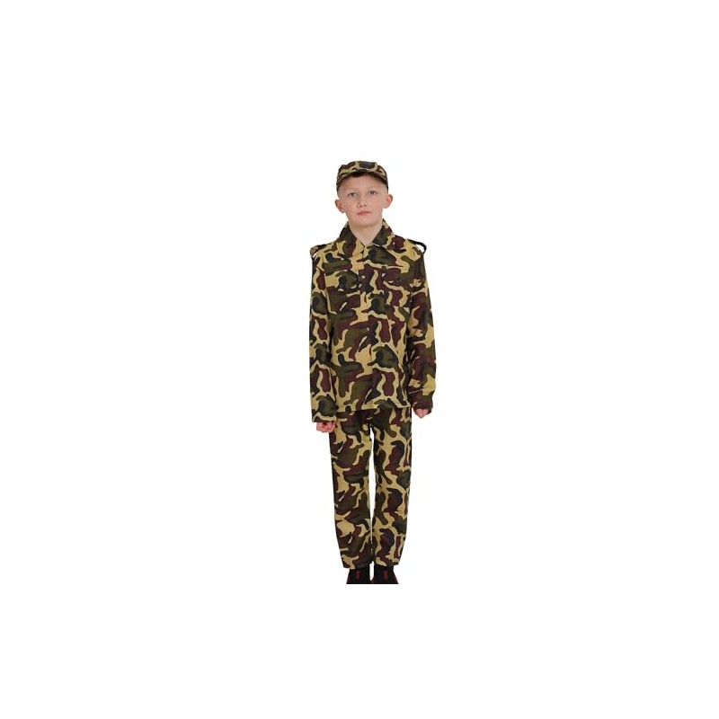 WickedFun® Boys Child's Army Military Camouflage Soldier Uniform Fancy Dress