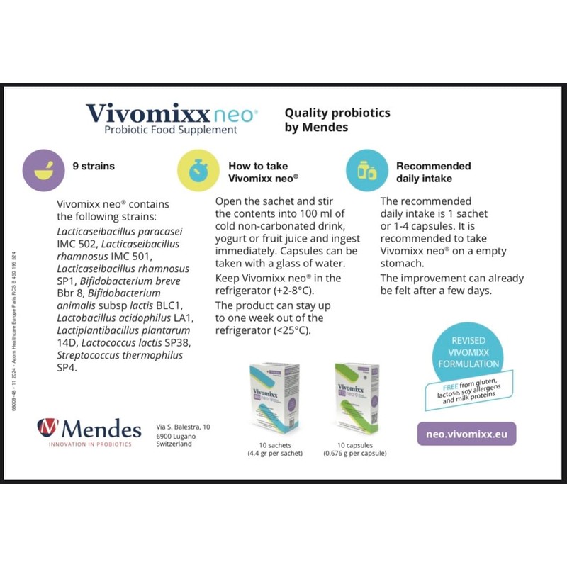 Vivomixx Probiotic 460 Billion (10 Sachets) New Formulation