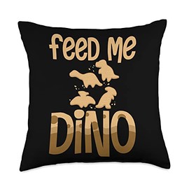 Dino Chicken Nugget Dinosaur Nugs Veggie Funny Throw Pillow, 18x18, Multicolor