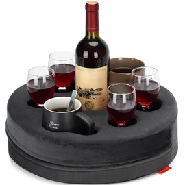 Couch Drink Holder, Sofa Drink Holder, Removable and Washable Velvet Cup Cosy Pillow Cushion Lap Tray with Coffee Cup Holder for Home, Car, Bathroom, Park, Travel, Indoor, Outdoor - Grey