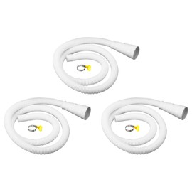 sourcing map Universal Air Conditioner Drain Hose Multiple Size Connector 20-30mm ID 3.3ft with Clamp for AC Units Washing Machine Faucet, White Pack of 3