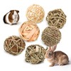 Episkey 6 Pcs Rabbit Chew Toys Natural Grass Ball Rabbit