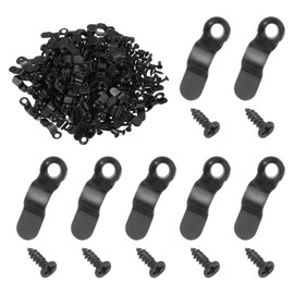uxcell 200pcs Picture Frame Backing Clips, 0.9" Photo Frame Turn Buttons Fasteners Hardware Corner Clip with 200pcs Screw for Hanging Pictures Craft Drawings, Bow Shaped Black