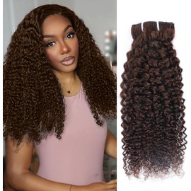 Chocolate Brown Kinky Curly Clip Ins 14 Inch 110g 8pcs 3C 4A Curly Clip In Hair Extensions Real Human Hair Full Head for Women 100% Brazilian Remy Human Hair Extensions Natural Color with 20 Clips #2