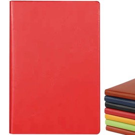 Senshuomy A5 Notebook,Hardback Note Book,2025 Diary,PU Leather Journal Notepad with 80 Gsm Lined Paper,Which Is Suitable for Office,School,Business Writing & Note Taking,200 Pages-Red