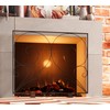 Fire Beauty Single Panel Fireplace Screen Handcrafted Solid Wrought Iron