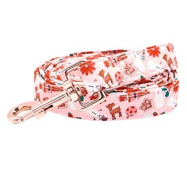 Bobo Rainbow Dog Leash, Christmas Dog Leash Holiday Dog Leash Gingerbread Man Print Boy/Girl Durable Strong Winter Dog Leash Heavy Duty Leash Comfortable Padded Dog Leash for Small Medium Large Dogs