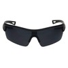 All Black Mens Sport Half Rim Plastic Sunglasses Shiny Black