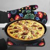 Oven Mitts and Pot Holder Set with Flower Pattern for