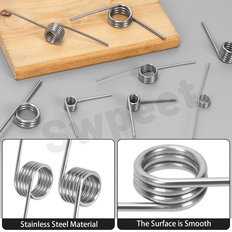 Swpeet Stainless Steel Small Torsion Spring for Tools, Maintenance and