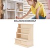 Dollhouse Bookshelf 1:12 Wooden Miniature Decoration Rugged Dollhouse Bookcase for