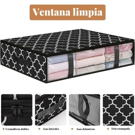 Paquete De 3 Bolsas De Almacenamiento De Ropa, Bolsas Organizadoras De Ropa Con Ventana Transparente, Bolsas De Almacenamiento De Mantas Con Asas Reforzadas Para Mantas, Ropa, Ropa De Cama