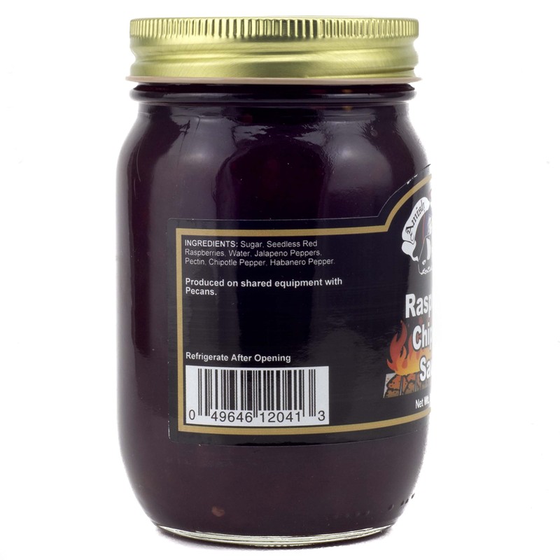 Amish Wedding Raspberry Chipotle Sauce, 16 Ounce Glass Jar