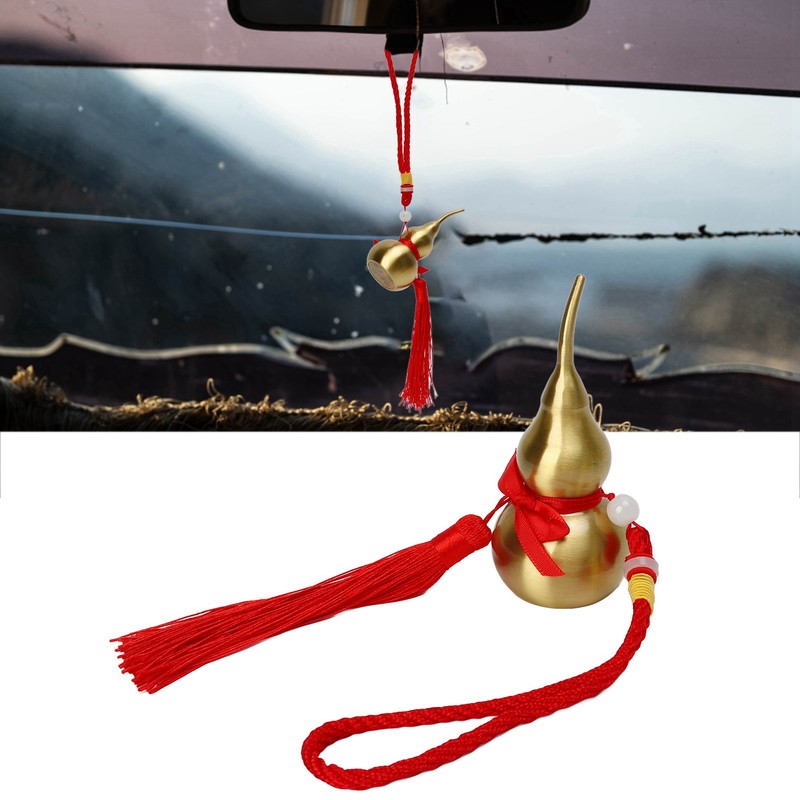 Feng Shui Wu Lou Red Lucky Tassel 10cm High Rope