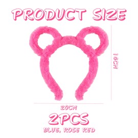 2 pieces wearing ear headbands, cute plush, creative cartoon face, washing headbands, universal for men and women, interesting hair accessories.