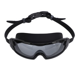 Swim Goggles with Earplugs PC Silicone Clear Lens Wide View Anti Fog Swimming Goggles for Adults Men Women Black