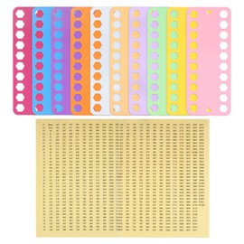 sourcing map 10pcs Embroidery Floss Organizer Cards 10 Colors 20 Positions PP Plastic 7.68" x 3.15" Cross Stitch Thread Holder with Number Label for Sewing Needlework Thread Holder