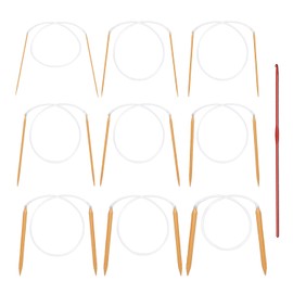 9 Knitting Needles, 1 Crochet Hook, Loop Knitting Stick, Wooden Circular Knitting Needles, Knitting Needles with Transparent Tube, Knitting Tools, Double Pointed Knitting Needles