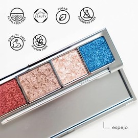 SARELLY, Paleta La Mil Sombras, 8 Tonos y 4 Acabados, con Espejo y Brocha para Maquillaje, Sarelly Creativo Lab                                       