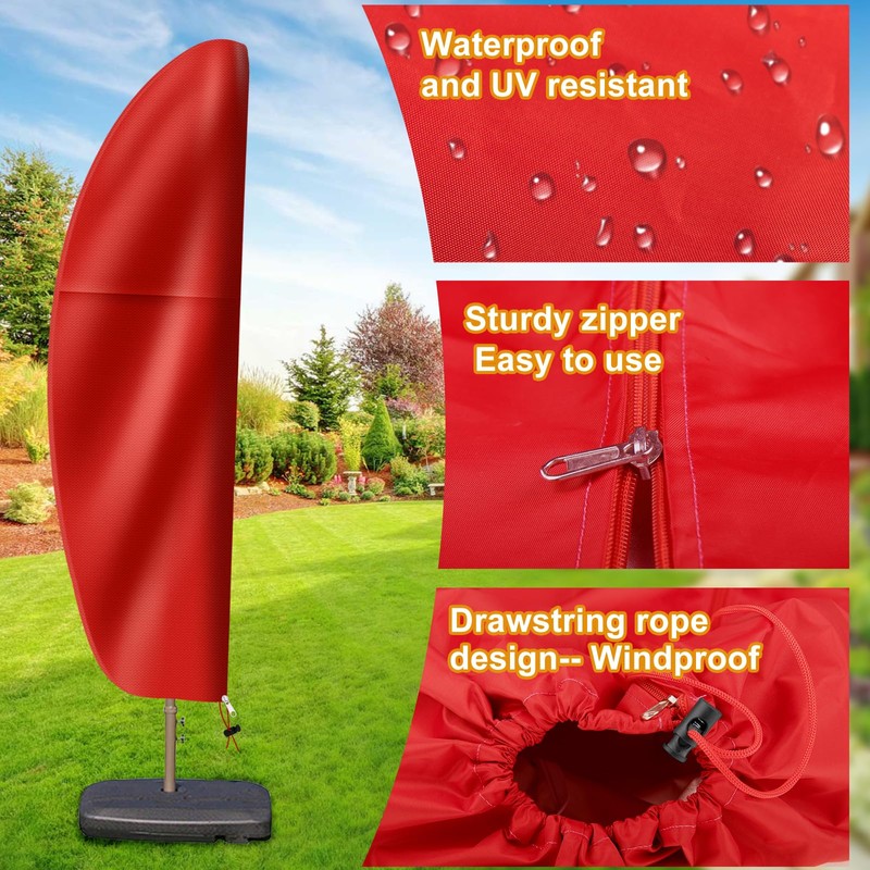 Patio Cantilever Umbrella Covers for Outdoor: Waterproof Offset Umbrella Cover