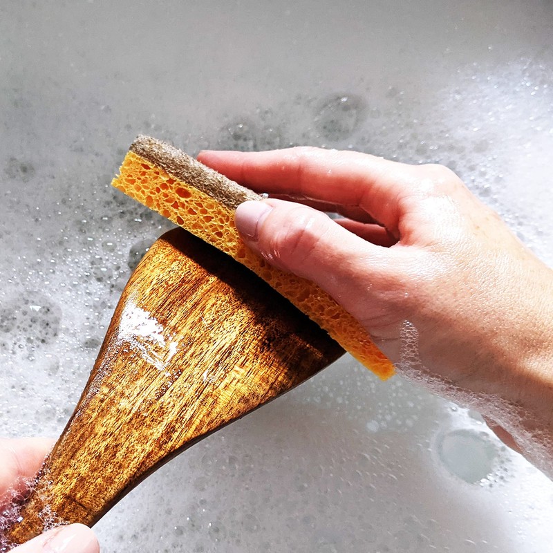A&M Natural Living Eco Sponge Pack of 6, Yellow Compostable