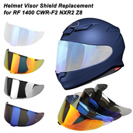 LKV RF-1400 RF 1400 Visor Replacement, CWR-F2 Motocycle Helmet Visor UV Protection Face Shield Compatible With RF-1400 CWR-F2 Z8 NXR2 (Mirror chromic Blue)