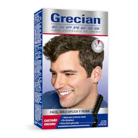 Grecian Express Tinte Colorante Para Hombre En Crema, Color Castaño Oscuro, Fácil Aplicación, 3 pack 80g cada