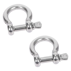 AACGIN 2 Pack D Ring Shackles 0.45 Inch 0.88 Ton (1940 lbs) Maximum Break Strength 304 Stainless Steel Heavy Duty D-Ring Shackle with Screw Pin for Tow Strap Winch Off-Road Truck Vehicle Recovery